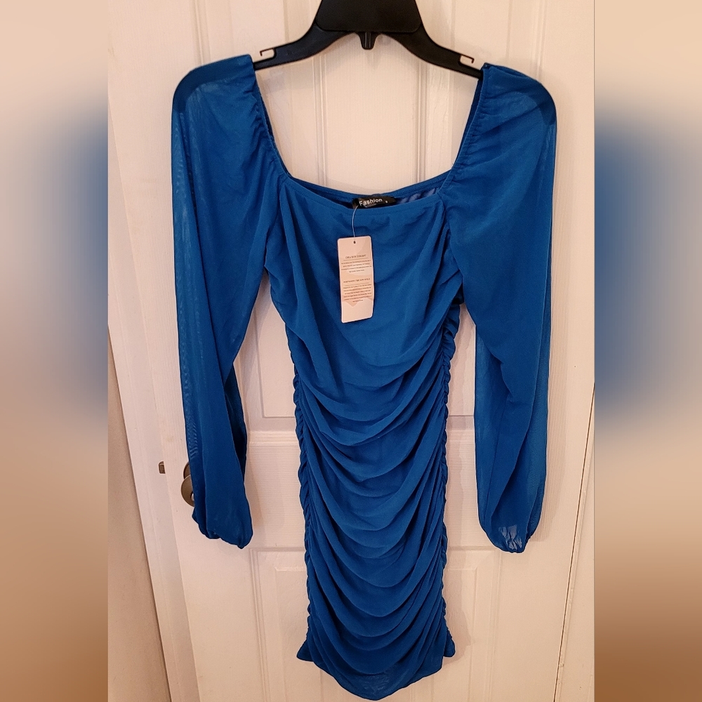 Blue sheer dress